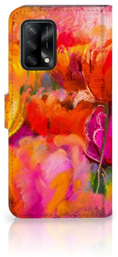 Coque pour téléphone portable OPPO A74 4G Cover avec texte Tulipes