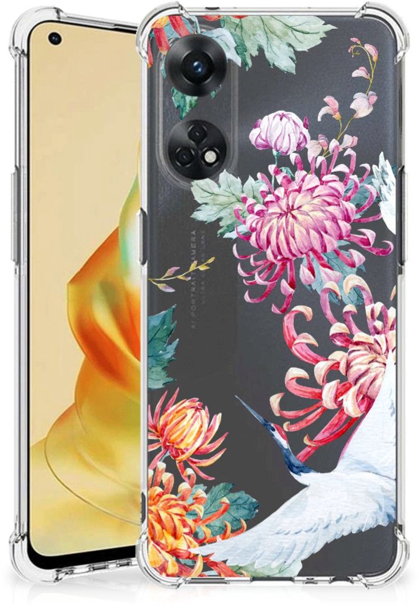 OPPO Reno8 T 4G Case Anti-shock Bird Flowers