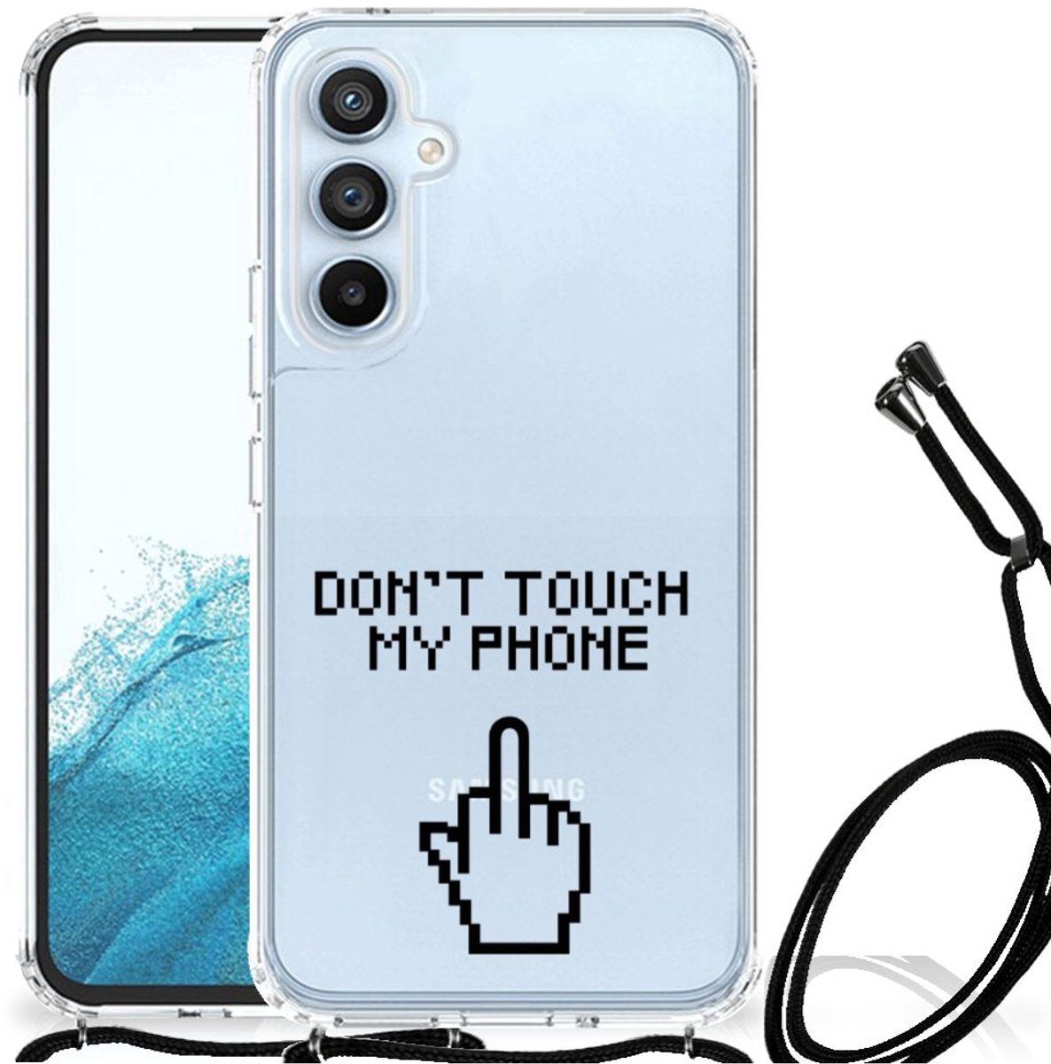 Back Cover voor Samsung Galaxy A54 5G Anti Shock Case Finger Don't Touch My Phone