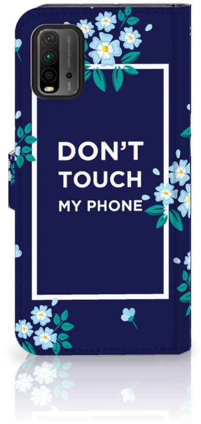 Coque Xiaomi Redmi 9T | Poco M3 Phone Bag Fleurs Blue DTMP