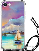 Coque pour téléphone portable iPhone SE 2022 | 2020 | 8 | 7 Étui antichoc avec botte à bord transparent