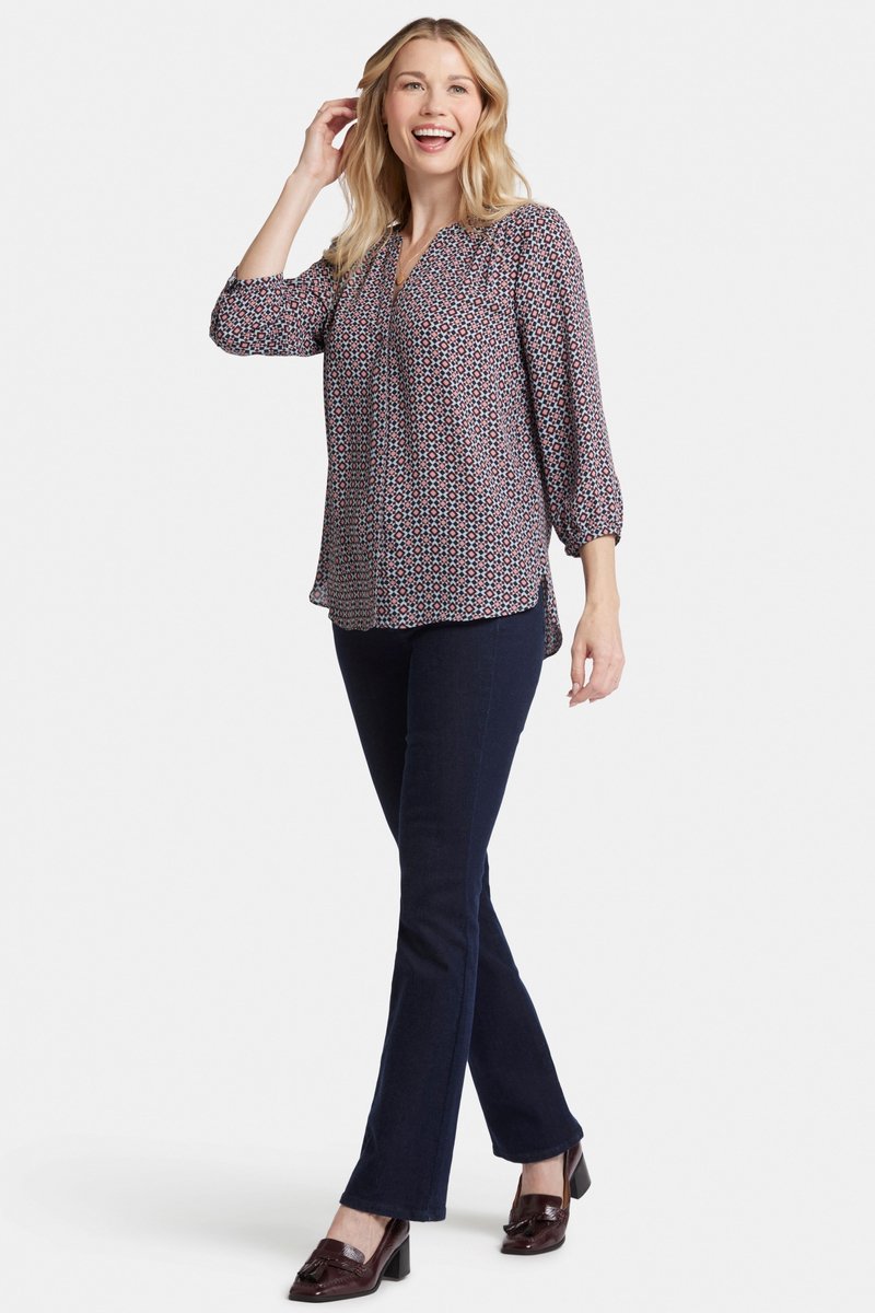 Pintuck Blouse Grafische Print