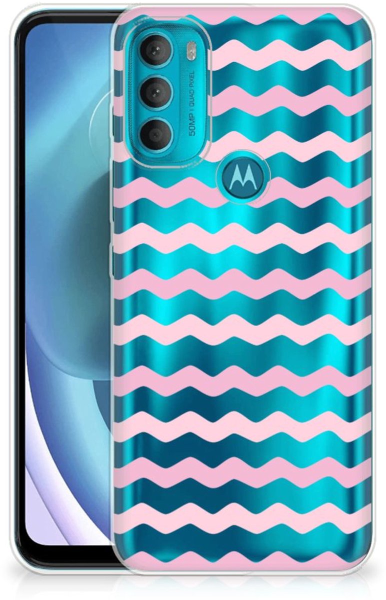 Motorola Moto G71 5G TPU bumper Waves Roze