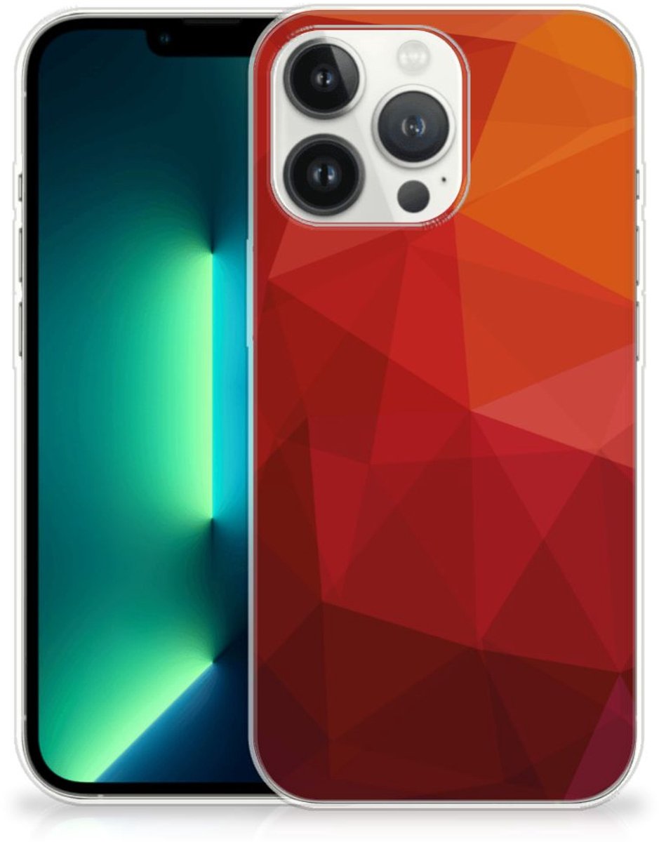 TPU Hoesje voor iPhone 13 Pro Max Polygon Red