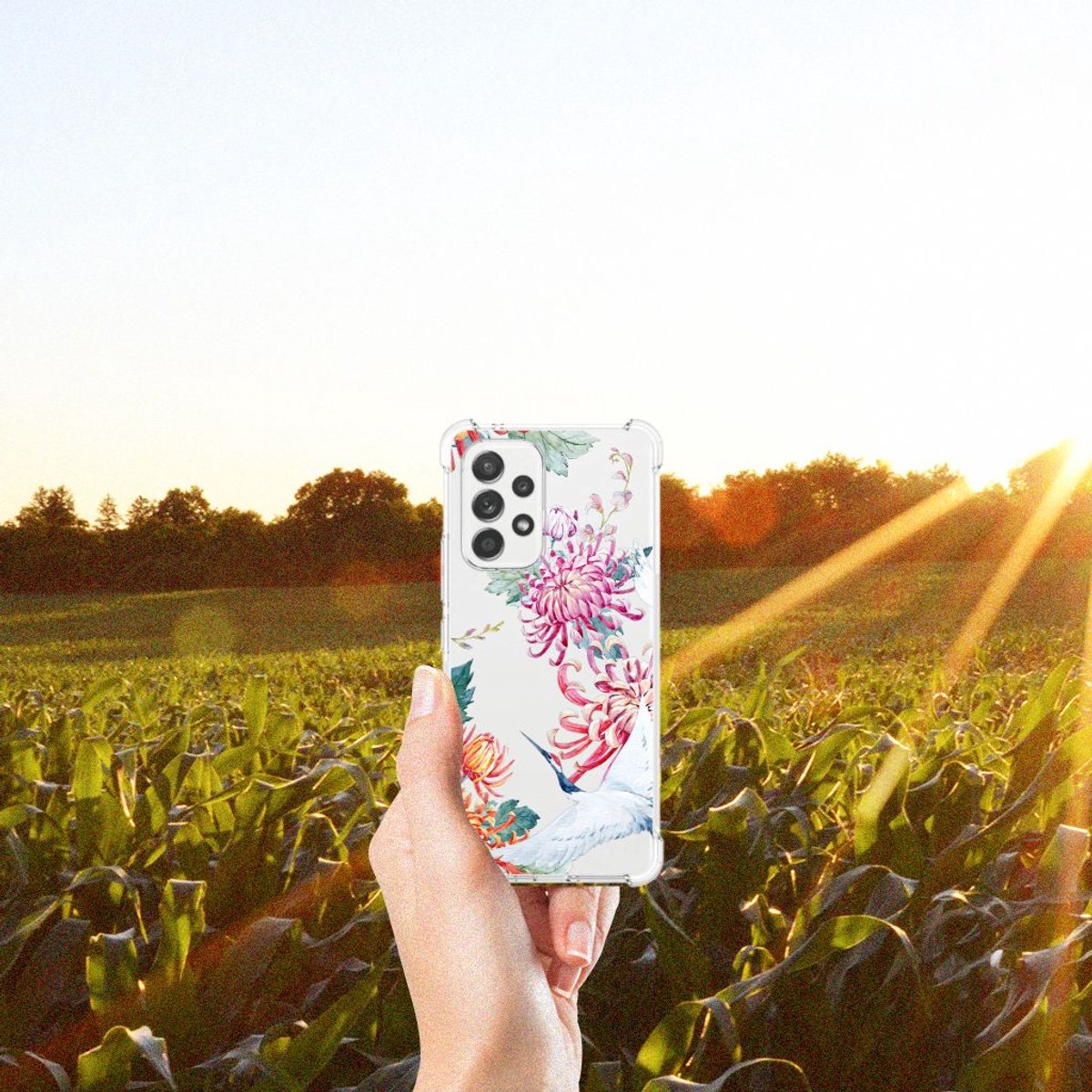 Samsung Galaxy A53 5G Case Anti-shock Bird Flowers