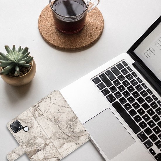 Étui pour téléphone Folder OPPO A15 Marbre Beige