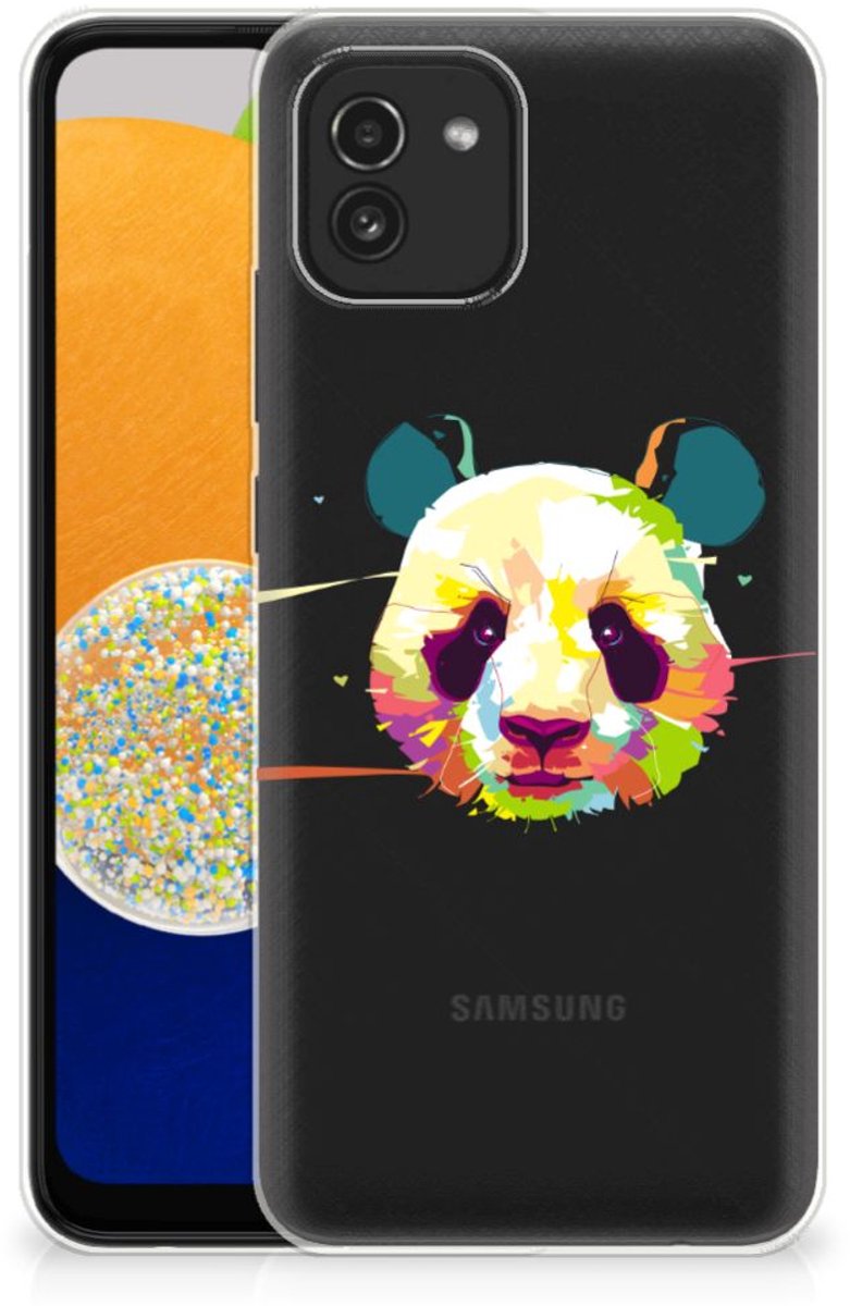 Samsung Galaxy A03 Telefoonhoesje met Naam Panda Color