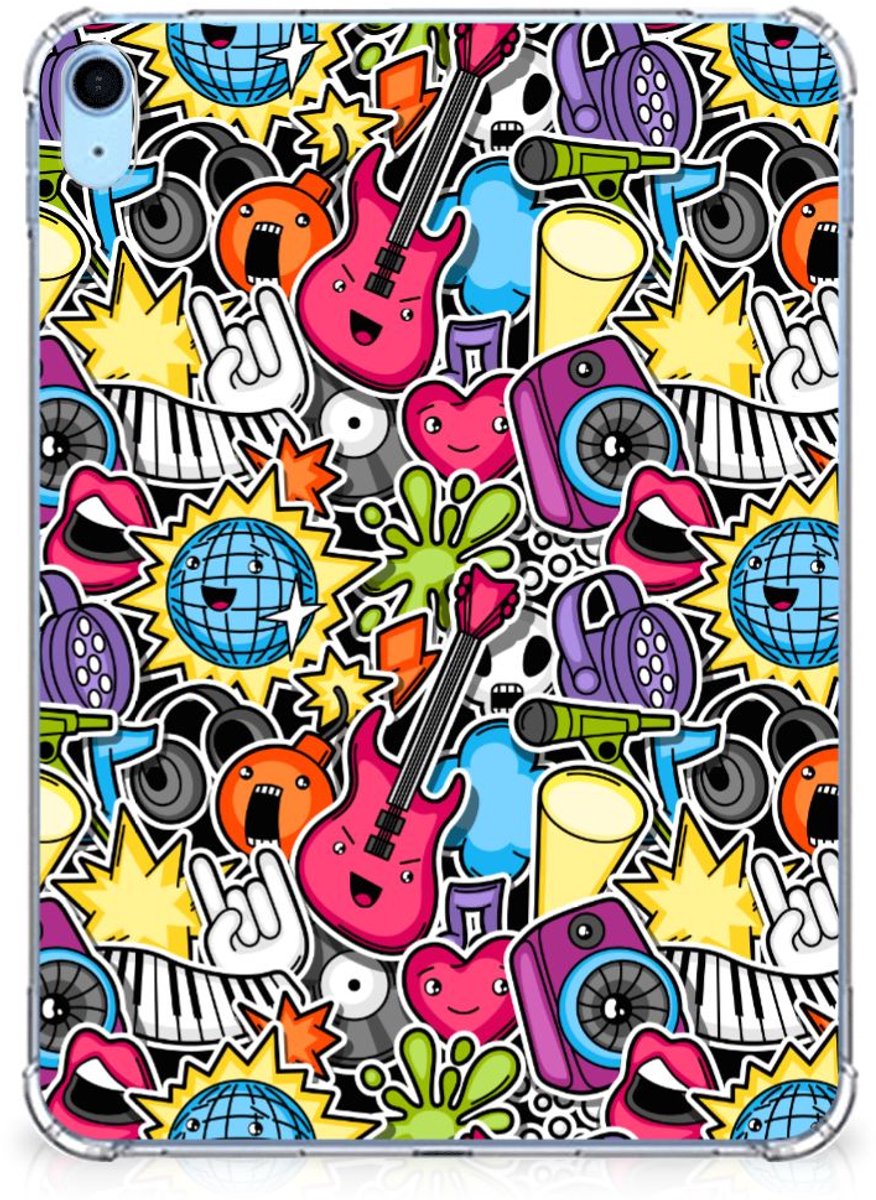 iPad (2022) 10.9 Leuke Siliconen Hoes Punk Rock