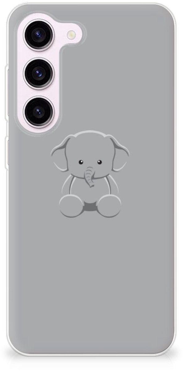 Samsung Galaxy S23 Telefoonhoesje met Naam Grijs Baby Olifant