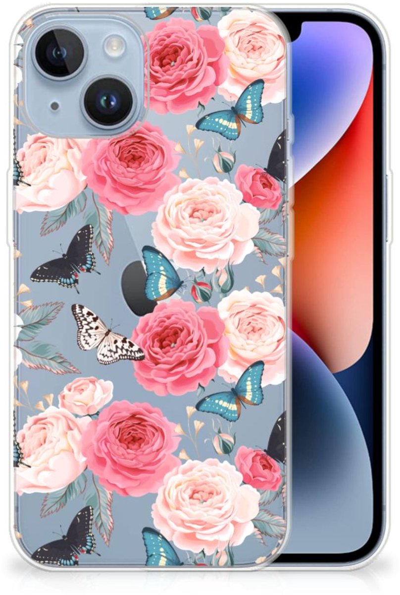 Apple iPhone 14 TPU Case Butterfly Roses