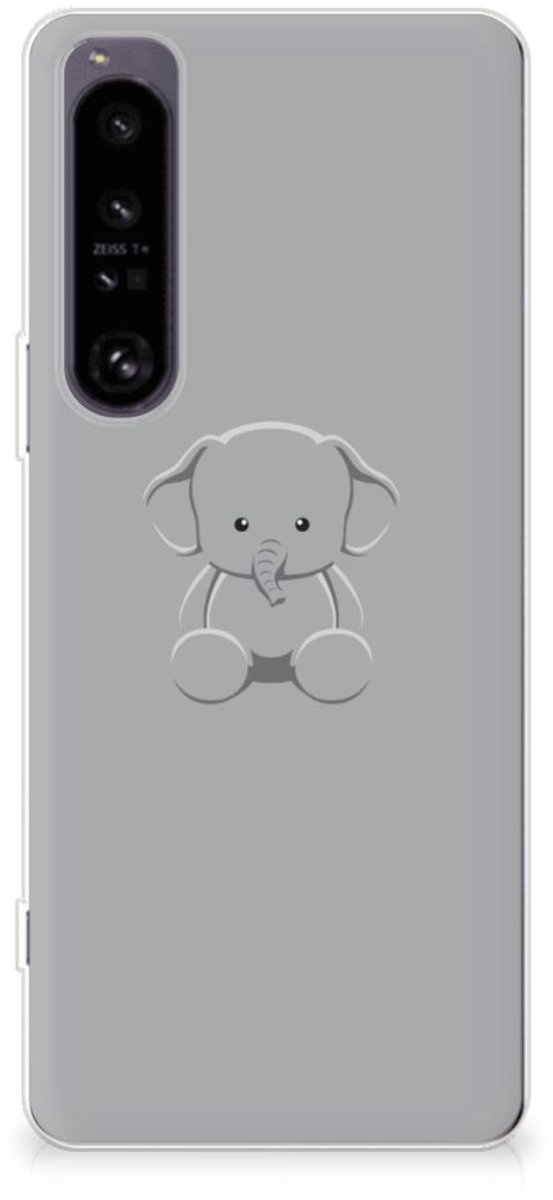 Sony Xperia 1 IV Telefoonhoesje met Naam Grijs Baby Olifant