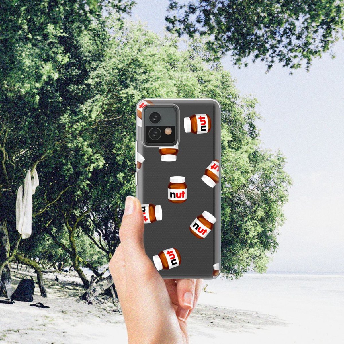 Back Cover voor Motorola Moto G72 Siliconen Case Nut Jar