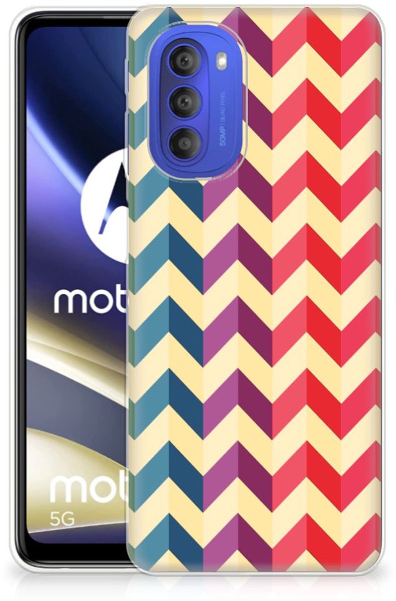 Motorola Moto G51 5G TPU bumper Zigzag Multi Color