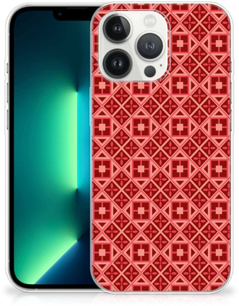 TPU Hoesje voor iPhone 13 Pro Max TPU bumper Batik Rood