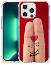 Coque hybride antichoc pour iPhone 13 Pro Max Coque de téléphone solide avec bord transparent Love