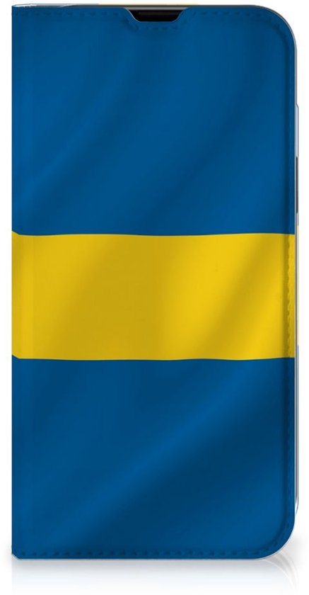 Etui pour téléphone iPhone 13 Etui à rabat Drapeau suédois
