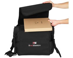 Sac de livraison HeatMaestro – Comprend HeatPad, batterie PowerPack et chargeur rapide – Température réglable (75°C - 90 °C) – Idéal pour les services de livraison et de restauration