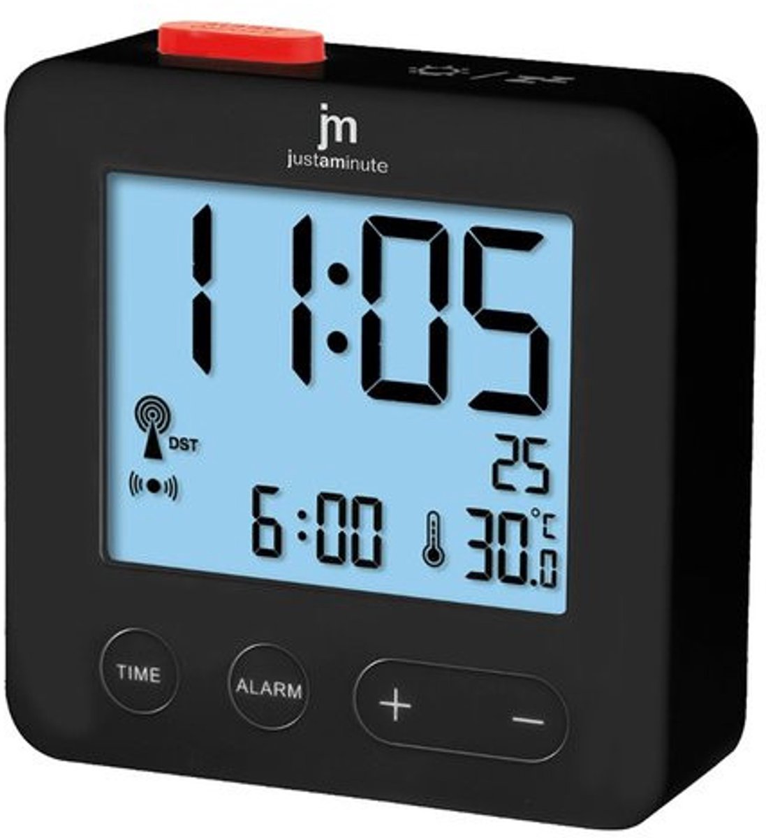 Just a Minute wekker | Digitaal | Radio gestuurd| Zwart