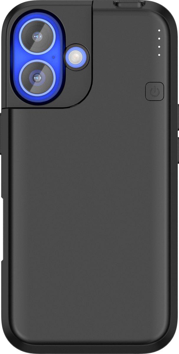 Geschikt voor iPhone 16 - Distinction powerbank Telefoonhoesje - Batterij hoesje - Battery Case - Battery case - Accuhoesje - 7.000 mAh - Zwart