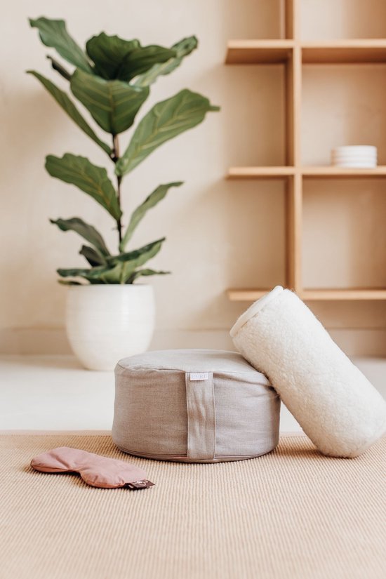 Meditatiekussen rond natuurlijk linnen - Pure - Yoga kussen van Pure — afbeelding 2