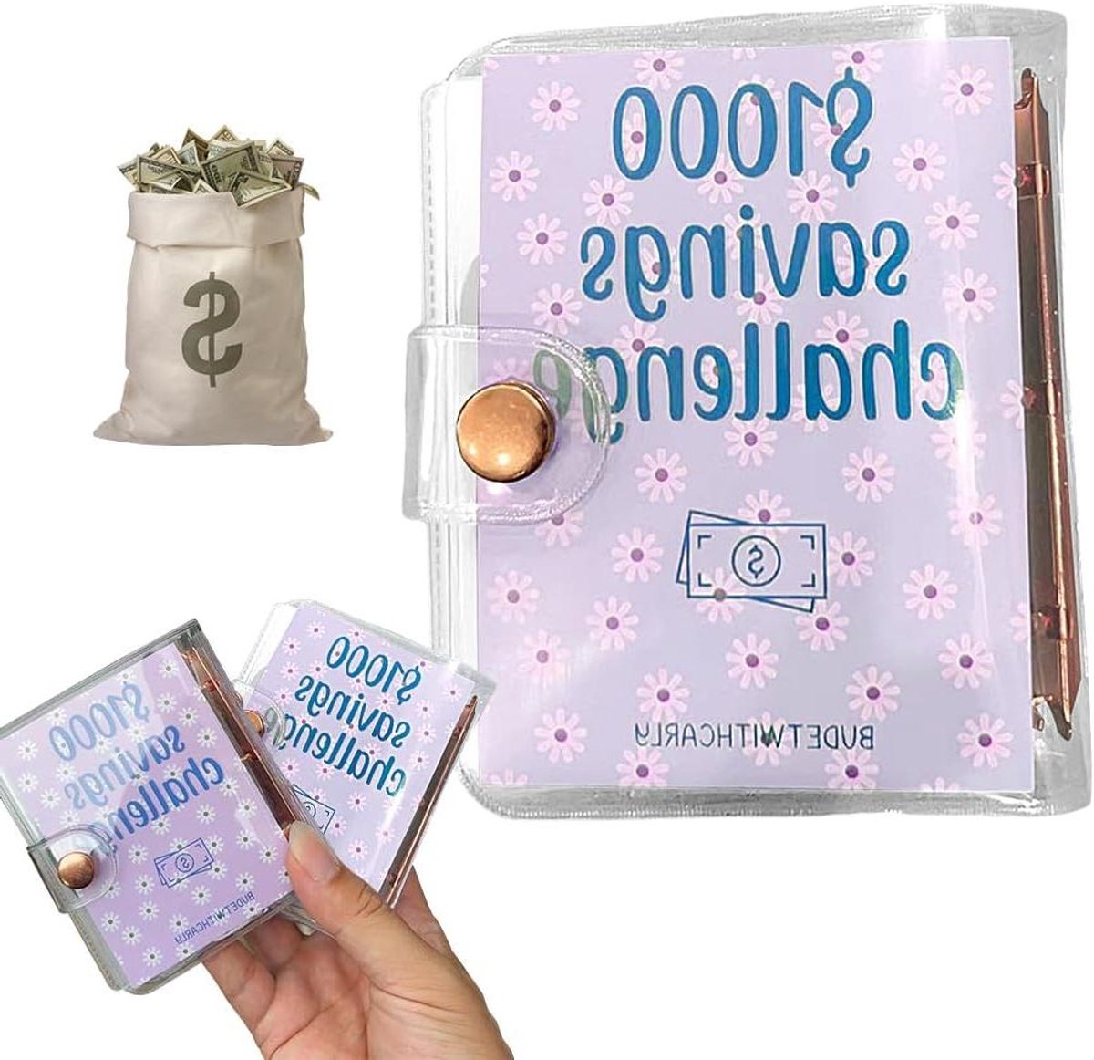 Besparingsuitdaging Mini-Map Draagbare Geldbudgetplanner met Geldenveloppen
