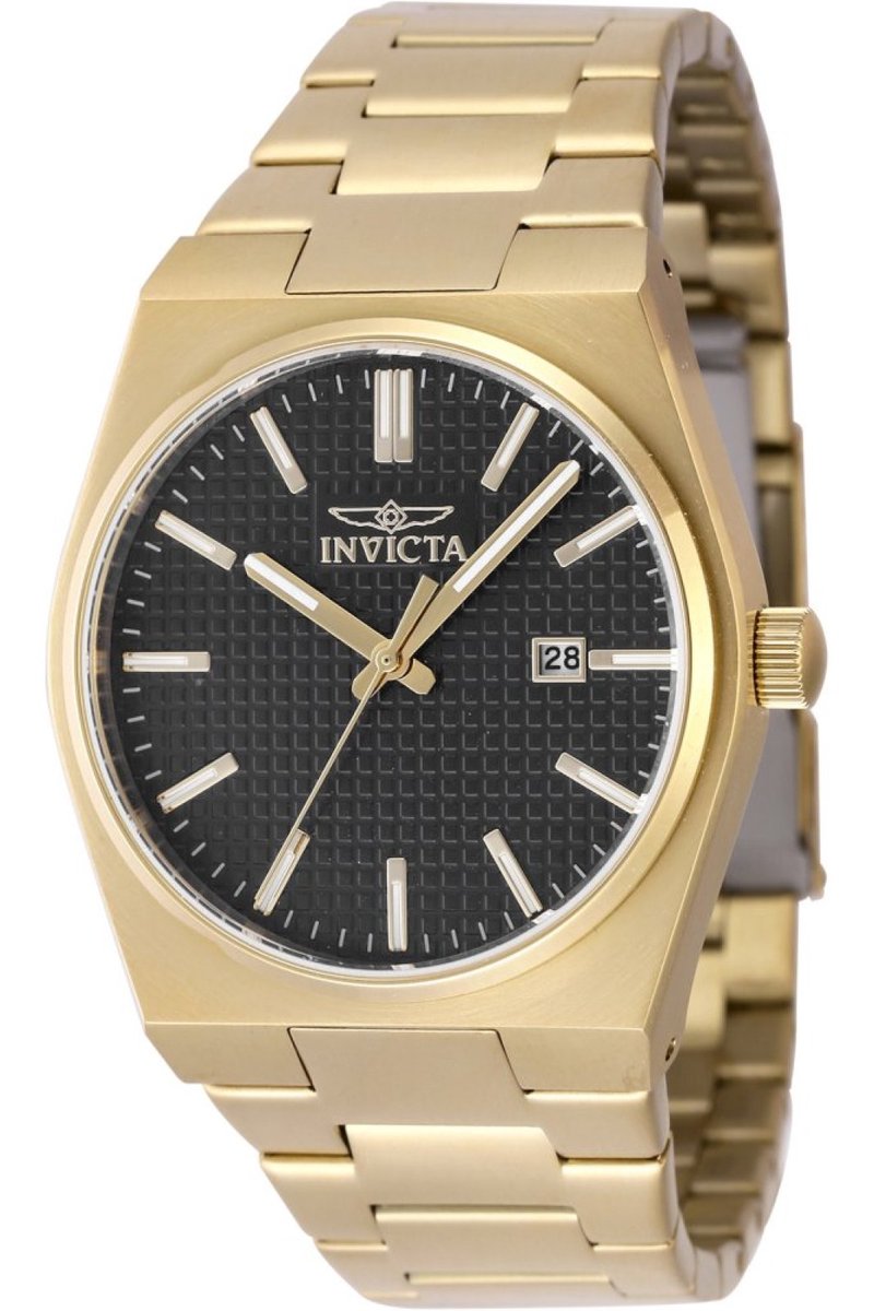 Invicta Speedway 48395 Heren Horloge - Waterdicht - Analoog - Quartz Uurwerk - Roestvrij Staal met zwarte Wijzerplaat - 40mm