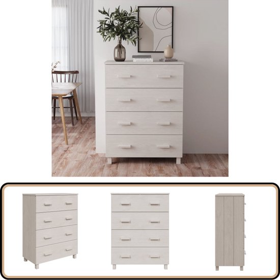 VidaXL Credenza HAMAR Bianca 85x35x80 cm in Legno Massello di Pino | Leroy Merlin