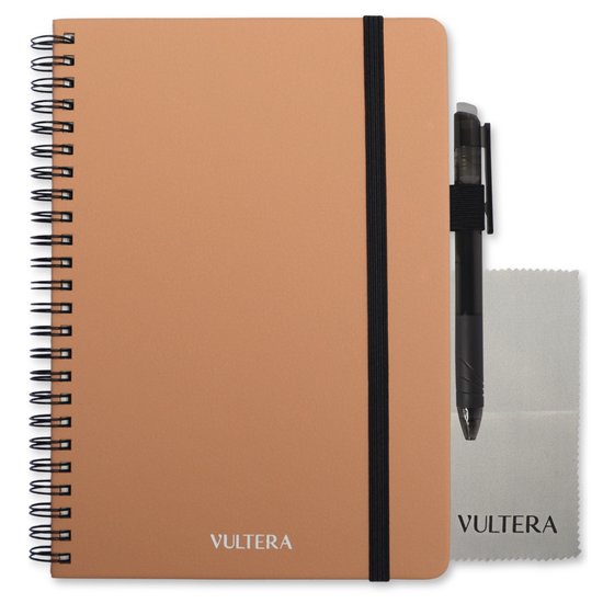 Vultera uitwisbaar notitieboek - A5 - Leer - Pink Blush