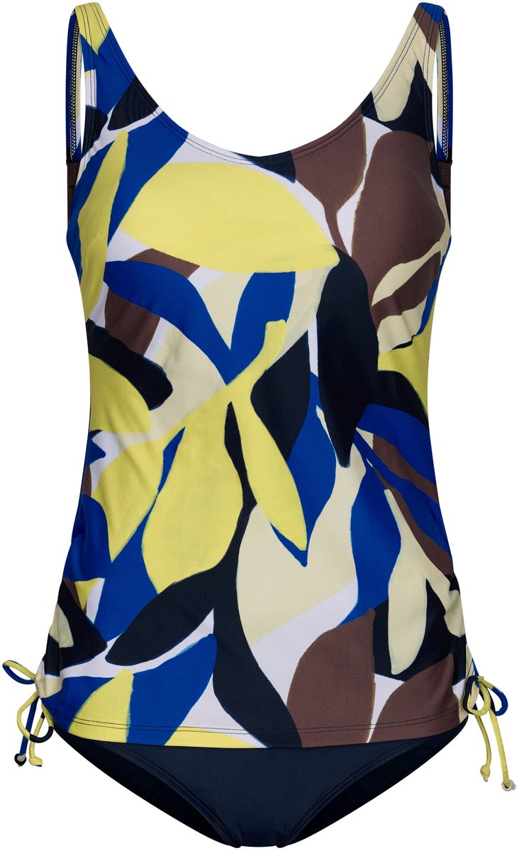 Pastunette Tankini Beach Leaves - Ecru/Blauw/Lime