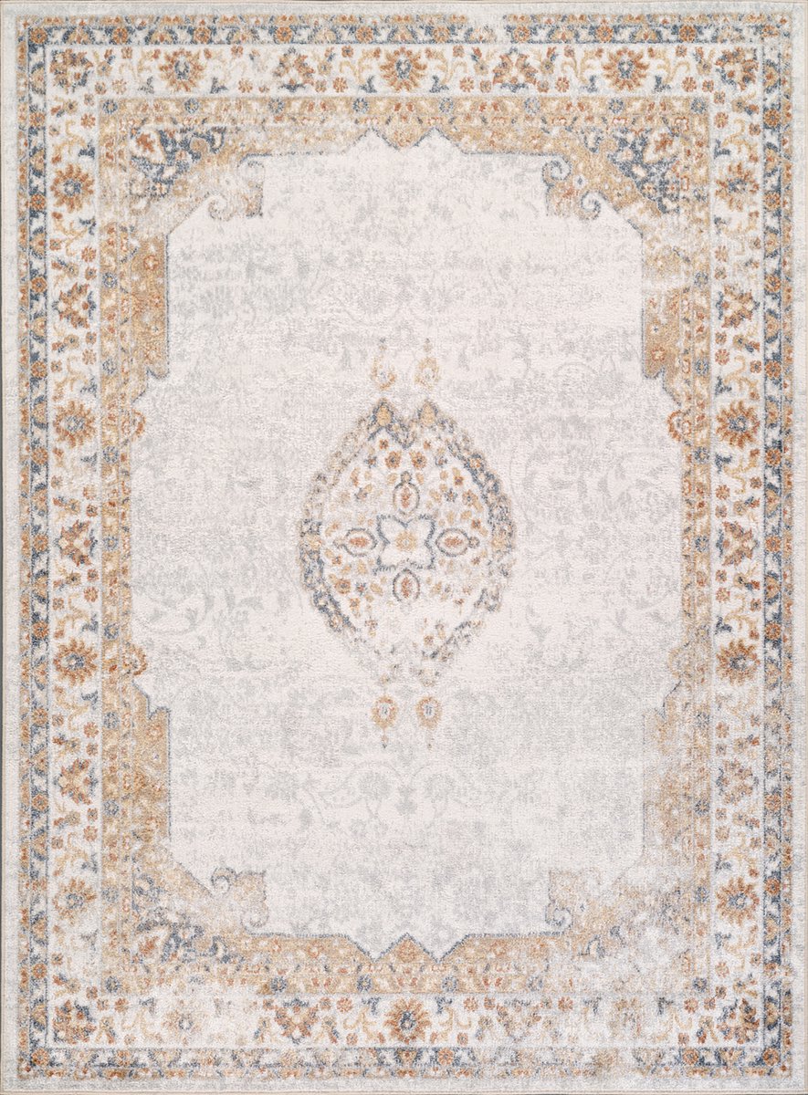 SURYA Vloerkleed - Woonkamer, Slaapkamer - Afwasbaar Vintage Tapijt DEEPIKA - Meerkleurig/Bruin - 160x213 cm