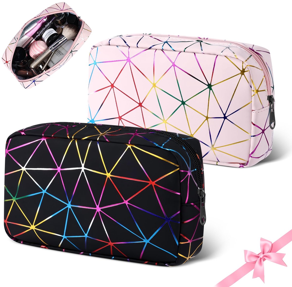 My Ninki ® Compacte en Stijlvolle Reistoilettas Set voor Dames en Heren, Ideaal voor Cosmetica en Accessoires