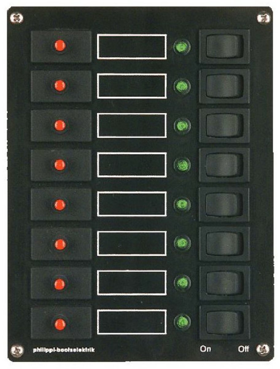 Philippi 12V/24V 8-voudig Schakelpaneel STV 108