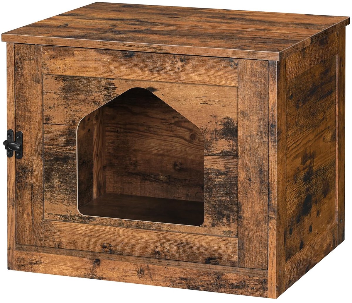 TRANKIELO® - Luxe Multifunctioneel Kattenhuis – Hygiënisch en Geurvrij – Veelzijdige Kattenbak Kast - Vintage Bruin