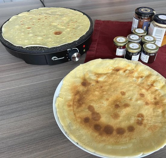 Elektrische Pannenkoekenpan met Instelbare Thermostaat - PFAS-vrij, 1200W, Zwart — afbeelding 4
