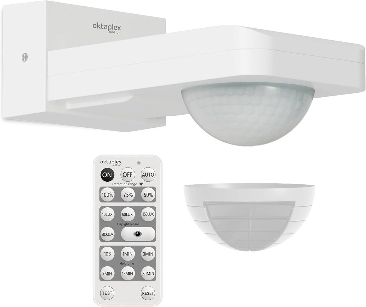 Bewegingsmelder Buiten 360 Graden met Afstandsbediening - Infraroodsensor en Draaibaar - 9 Meter Bereik - IP65