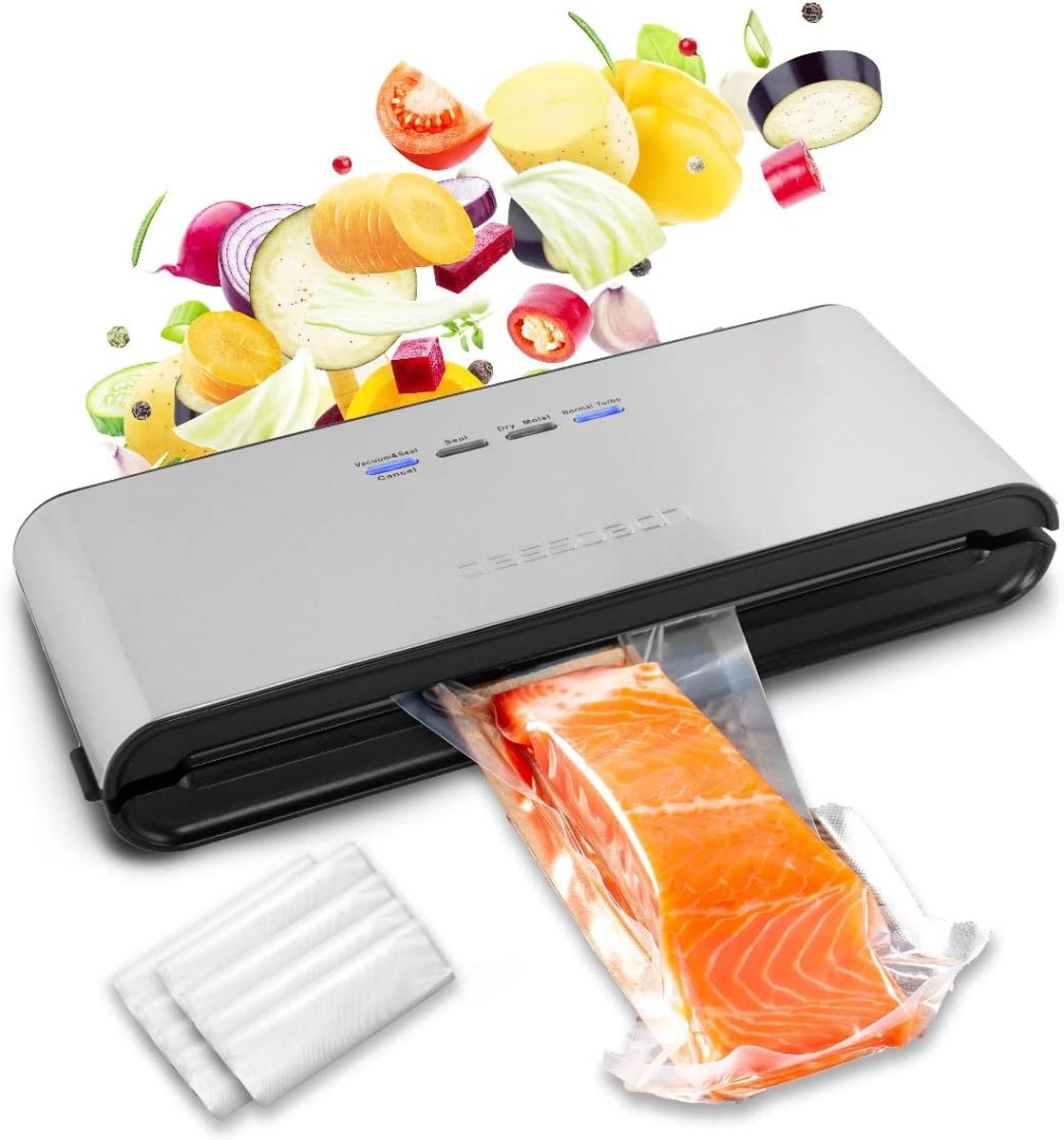 Vacuümsealer voor Sous Vide - 8 Professionele Opbergzakken - RVS Design