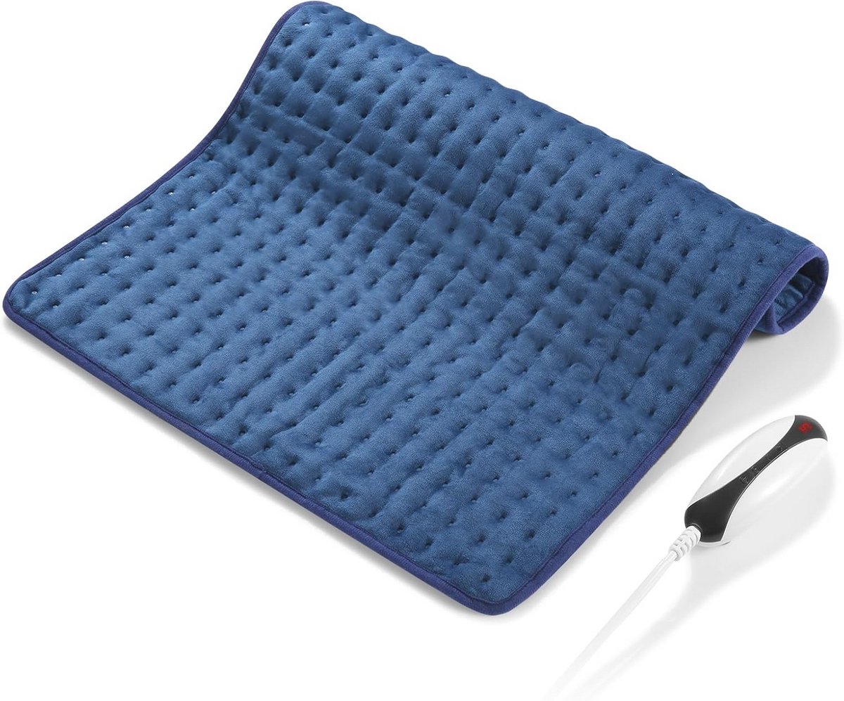Elektrisch Warmtekussen 50 x 60 cm – Automatische Uitschakeling, Snelle Verwarming en Oververhittingsbeveiliging voor Rug, Schouders en Nek