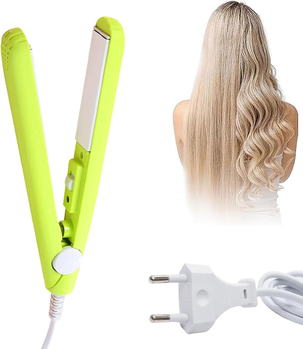 2-in-1 Draagbare Stijltang en Krultang voor Kort Haar - Geschikt voor Alle Haartypes - Mini Formaat