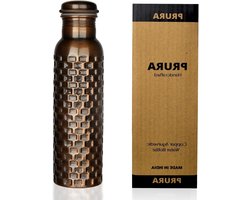 Koperen waterfles 900ml - Ayurveda - Lekvrij - Puur koper