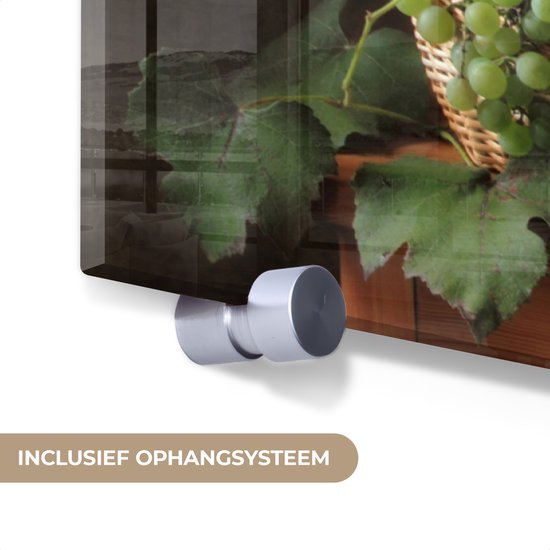 MuchoWow® Peinture sur verre 60x40 cm - Peinture sur verre acrylique - Fleurs - Fruits - Nature morte - Rose - Photo sur verre - Décoration murale salon - Décoration murale chambre - Peintures