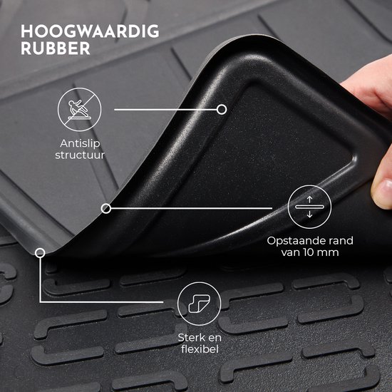 Tapis de coffre en caoutchouc sur mesure pour Skoda Kodiaq 2024 - présent - Version : Convient uniquement aux modèles avec plancher de chargement bas