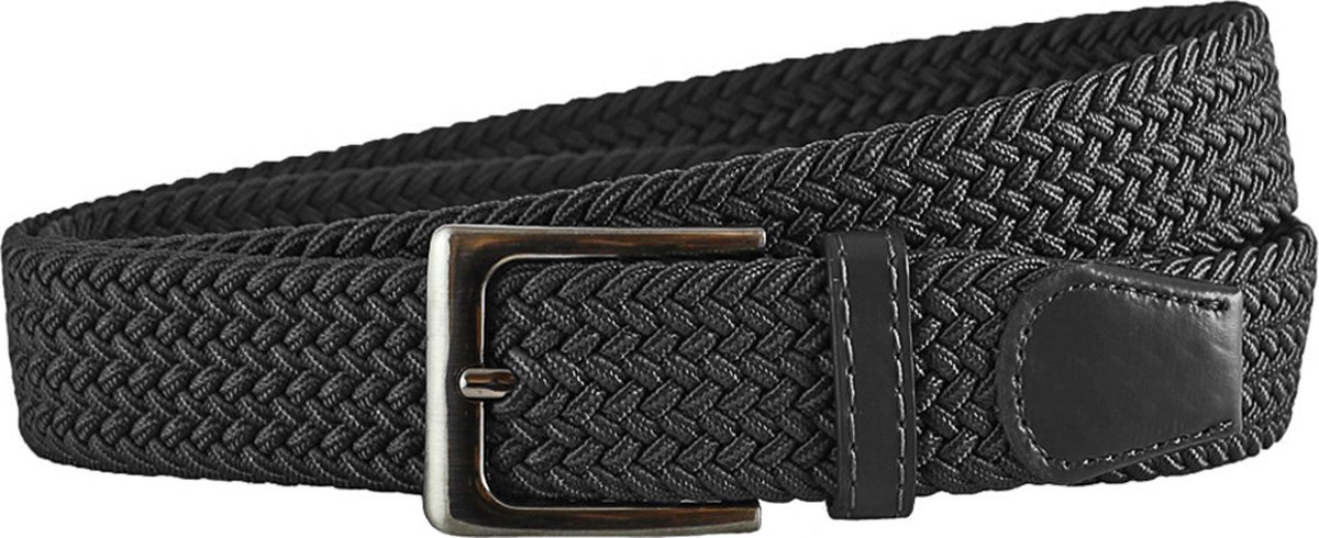 Landley Elastische Riem met Gevlochten Stretch Elastiek – Dames / Heren - Zwart - Lengte totaal 100 cm / Riemmaat 85
