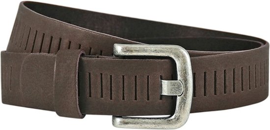 Ceinture de travail perforée en cuir Houtkamp - Riem de travail ergonomique - Vêtements de travail - Riem de vêtements d'entreprise - Cuir - Marron - Longueur totale 125 cm / Taille de ceinture 105