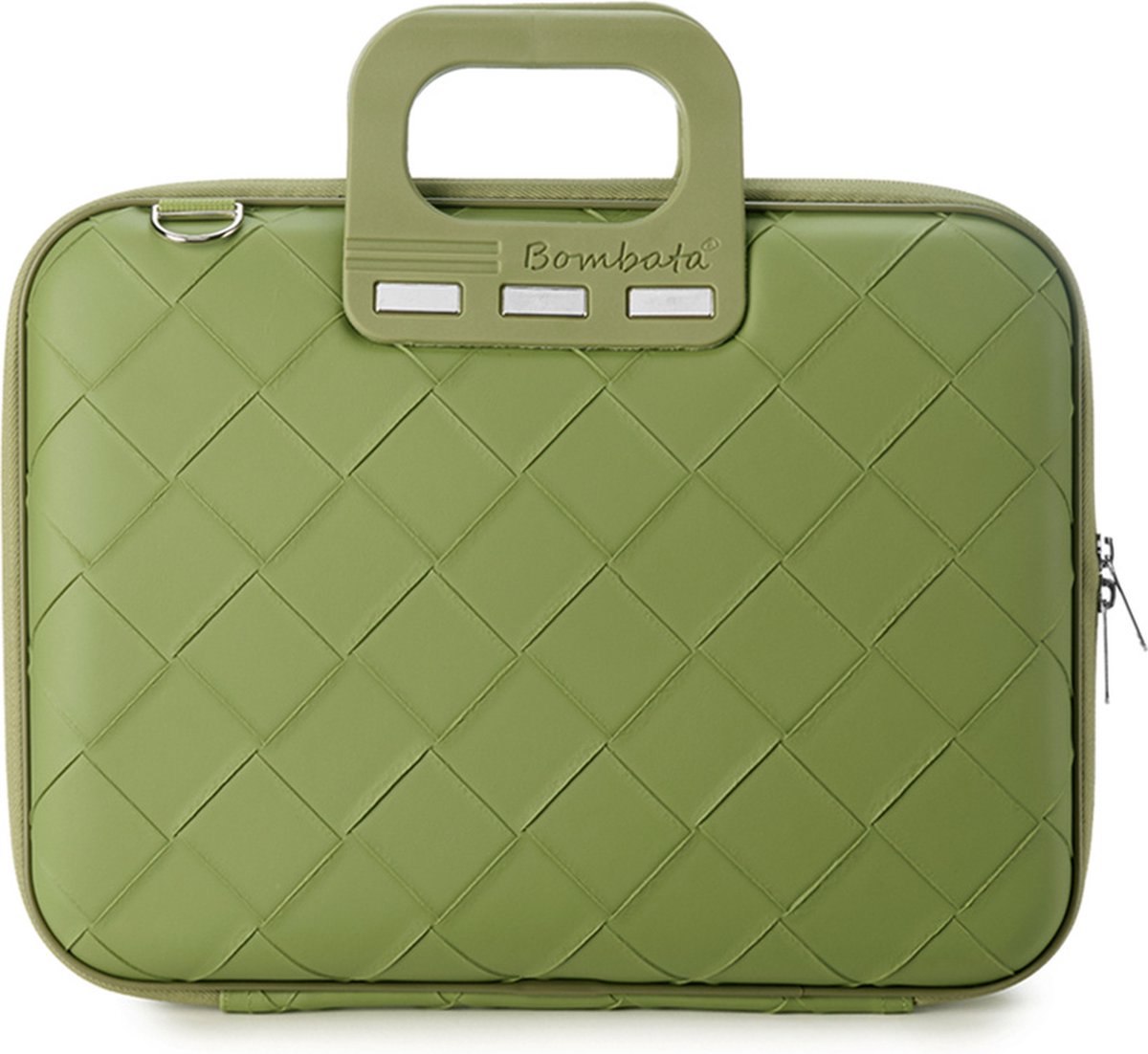 Bombata Intrecciato 13 / 14 inch Laptoptas Unisex - Vlechtpatroon - Lichtgroen