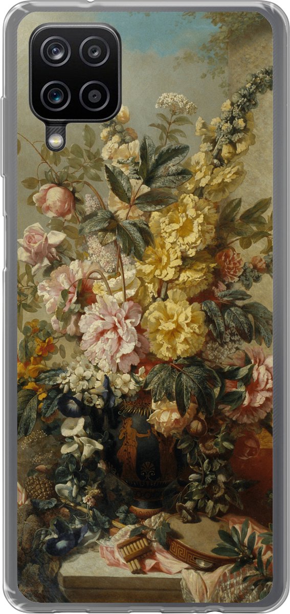 Telefoonhoesje Geschikt voor Samsung Galaxy A12 hoesje - Grote vaas met bloemen - Oude meesters - Schilderij - Siliconen Telefoonhoesje Telefoonhoesje