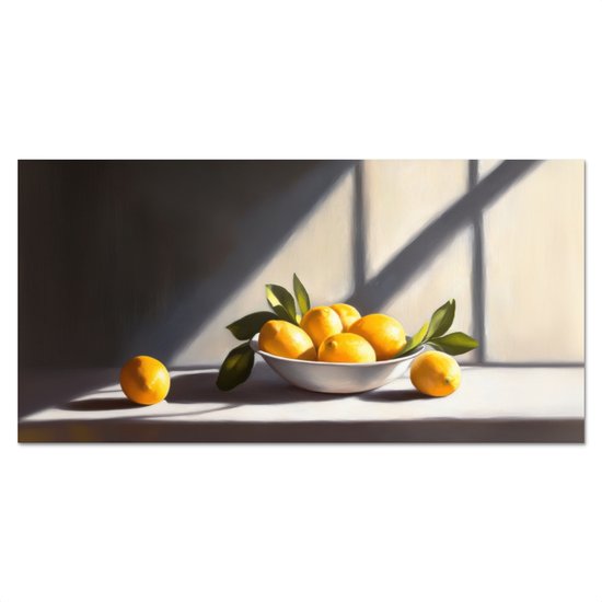 Crédence de Cuisinière en Aluminium 100x50 cm - Citrons - Nature morte - Jaune - Écran Pare-éclaboussures pour Plaque de Cuisson - Protection Murale