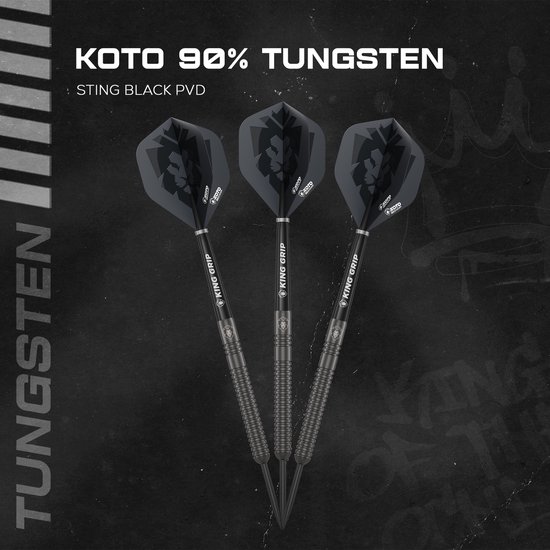 Fléchettes KOTO Tungstène 90% - Set Complet Noir Avec étui - Poids 21G/23G/25G