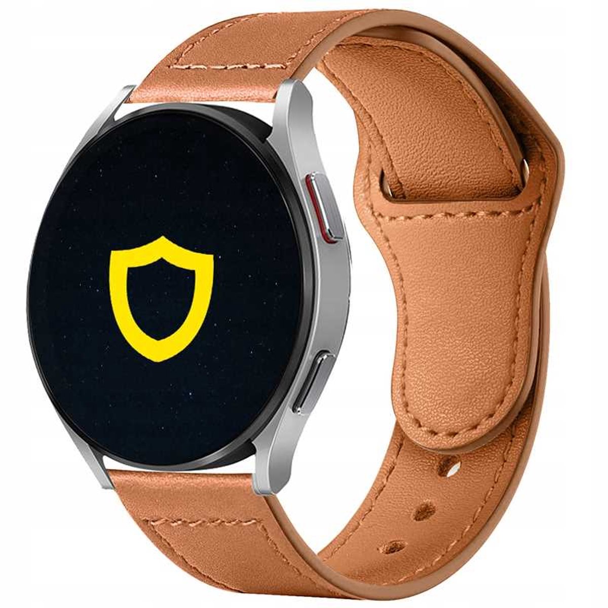 Spacecase Leren Horlogeband 22Mm Lichtbruin Voor Apple Watch