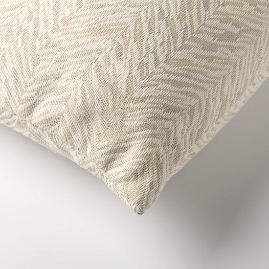 Dutch Décor AUGUSTA - Coussin d'extérieur 30x50 cm - déperlant et UV-résistant - Marshmallow - Blanc et beige