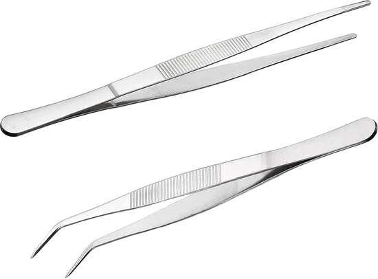 Grote pincet van roestvrij staal Extra lange rechte pincet 30 cm met precisiegetande punt voor aquascaping, tuinieren, koken, industrieel werk, laboratoriumgebruik